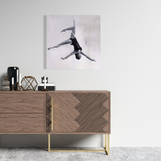 Dancer on Aerial Silks Canvas | Monochrome Home Decor