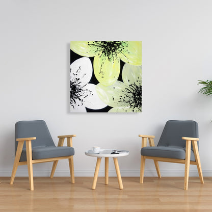 White & Yellow Petals Canvas | Floral & Botanical Home Decor