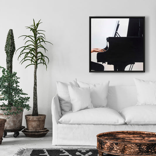 Toile « Mélodie romantique » | Cadre blanc | Décoration murale