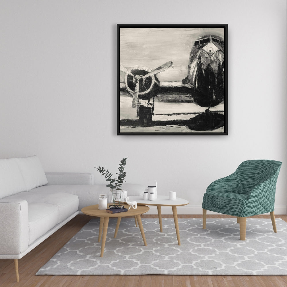 Toile d'avion sépia | Décoration d'intérieur industrielle et transport