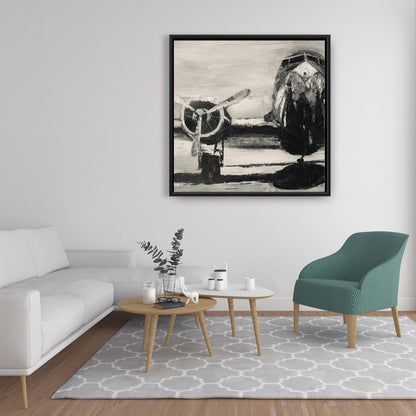 Toile d'avion sépia | Décoration d'intérieur industrielle et transport
