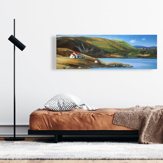 Scottish Valley Canvas | Romantic Blue Bedroom Wall Art Decor
