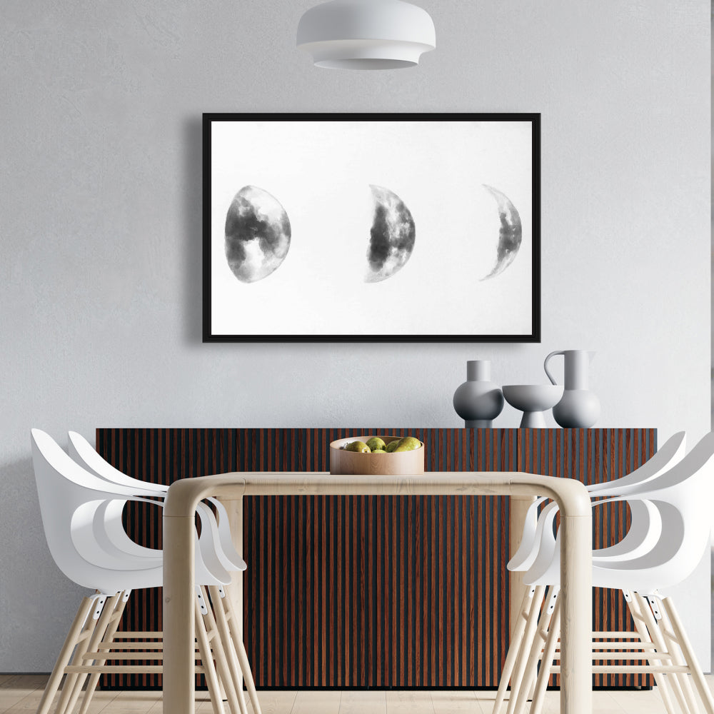 Black and White Eclipse Canvas | Monochrome Bedroom Decor