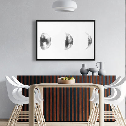 Black and White Eclipse Canvas | Monochrome Bedroom Decor