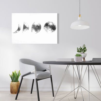 Minimalist White Bedroom Canvas - Eclipse in Several Phases