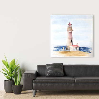 Oregon Yaquina Head Lighthouse Canvas | Coastal Bedroom Decor