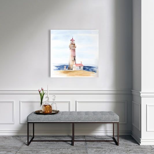 Oregon Yaquina Head Lighthouse Canvas | Coastal Bedroom Decor