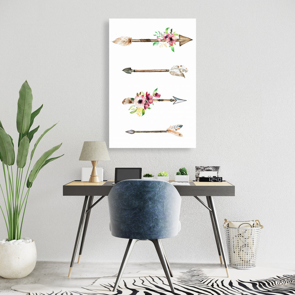 Arrowheads and Flowers Canvas | Floral & Botanical Home Decor