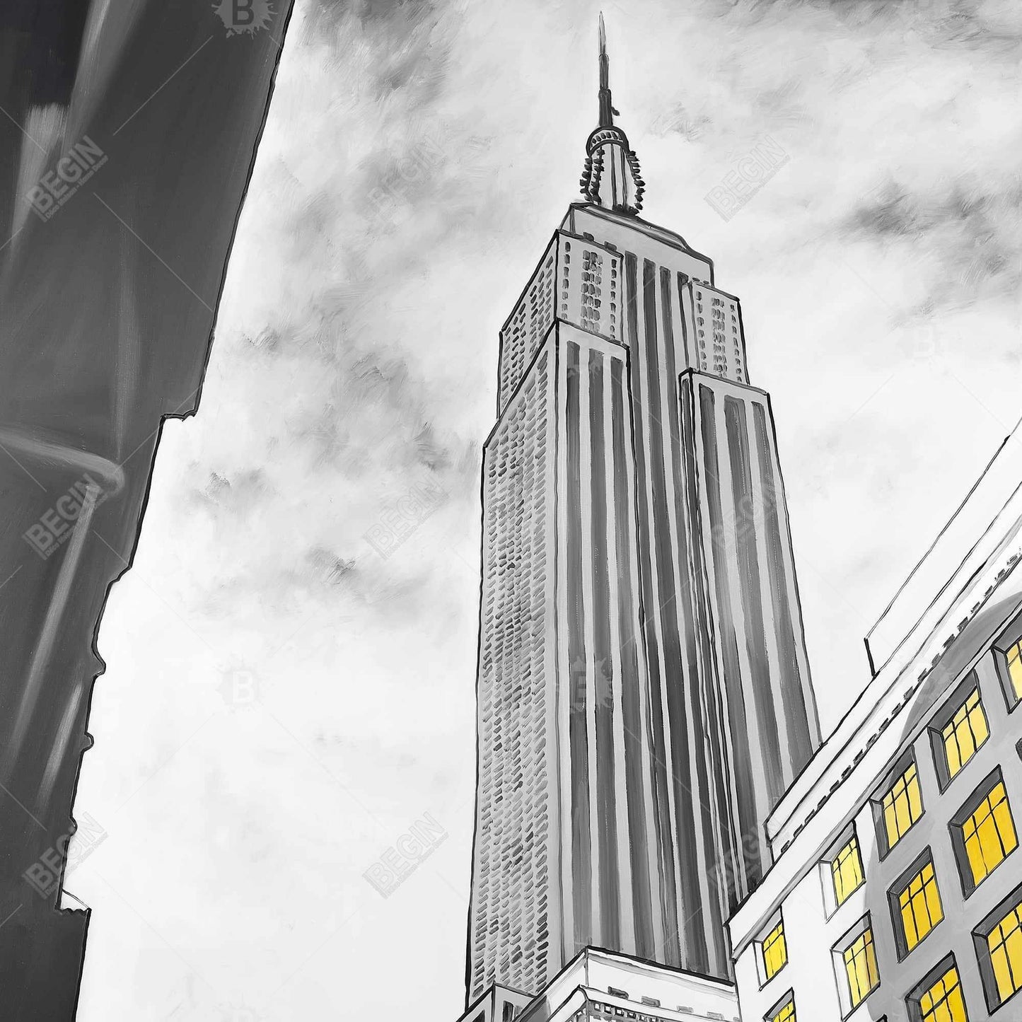 Empire State Building Outline Canvas | Home Decor Wall Art