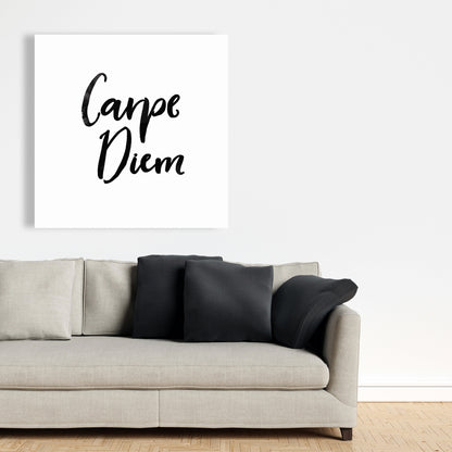 Carpe Diem Motivational Canvas - White Bedroom Home Decor