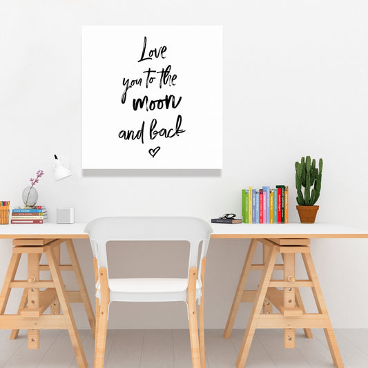 Love You to the Moon and Back Canvas | Romantic Home Decor