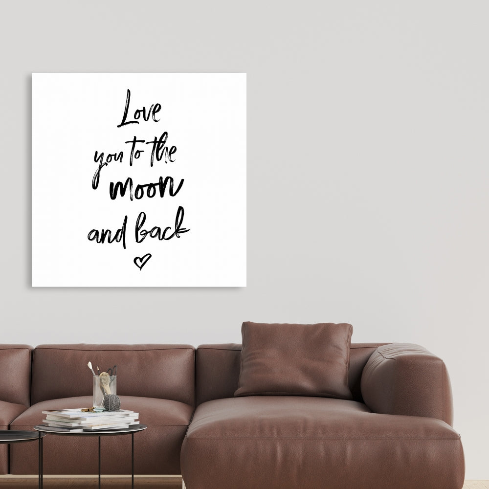 Love You to the Moon and Back Canvas | Romantic Home Decor