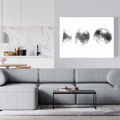 Minimalist White Bedroom Canvas - Eclipse in Several Phases