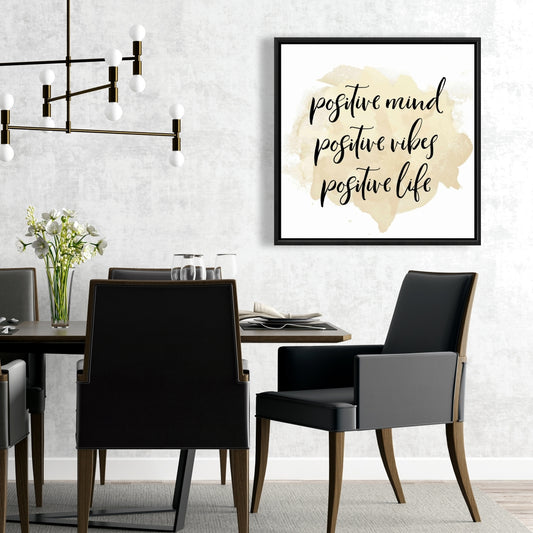Positive Mind Positive Vibes Canvas | Bedroom Spiritual Decor