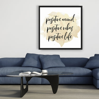 Positive Mind Positive Vibes Canvas | Bedroom Spiritual Decor