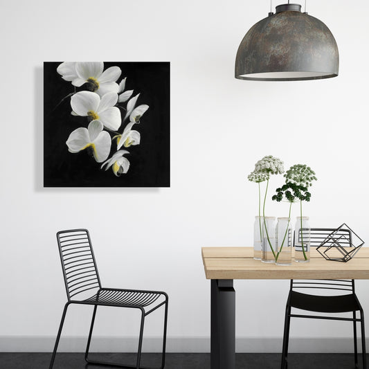 Beautiful Orchids Canvas - White Romantic Bedroom Wall Art