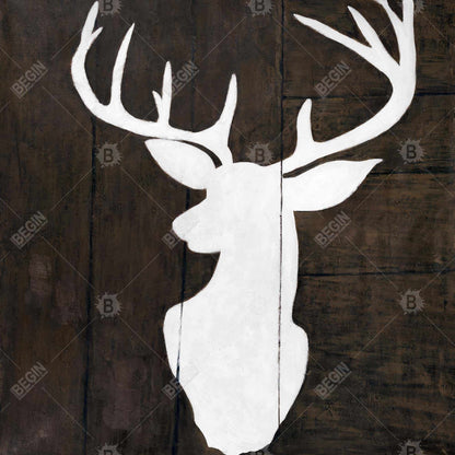 Silhouette of a Deer | Rustic Bedroom Canvas Wall Art Decor