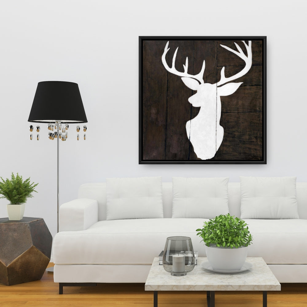 Silhouette of a Deer | Rustic Bedroom Canvas Wall Art Decor