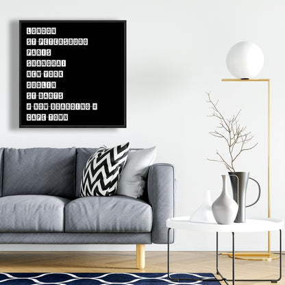 Tableau des grandes villes, toile industrielle pour chambre à coucher | Décoration d'intérieur