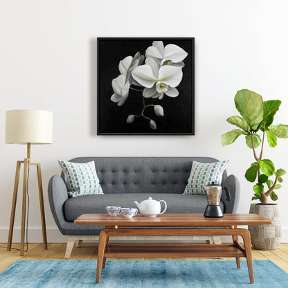 White Orchids Canvas | Floral & Botanical Bedroom Decor
