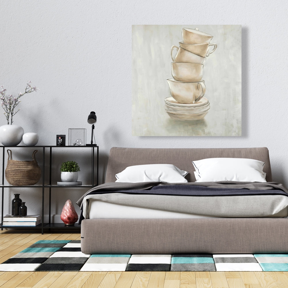 Contemporary Coffee Mugs Canvas | Modern Kitchen Wall Art