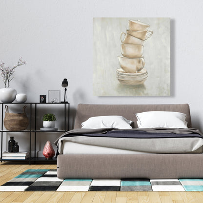 Contemporary Coffee Mugs Canvas | Modern Kitchen Wall Art