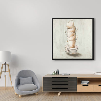 Décoration de cuisine contemporaine | Toile encadrée « Gobelets empilés »