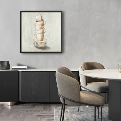 Décoration de cuisine contemporaine | Toile encadrée « Gobelets empilés »