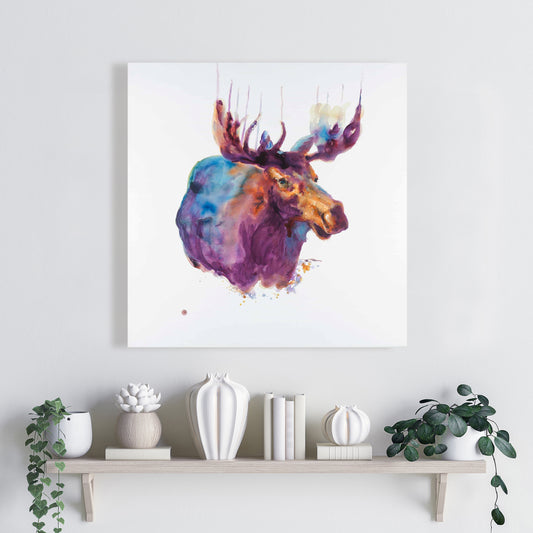 Abstract Moose Canvas | Contemporary Deer Art for Home Decor