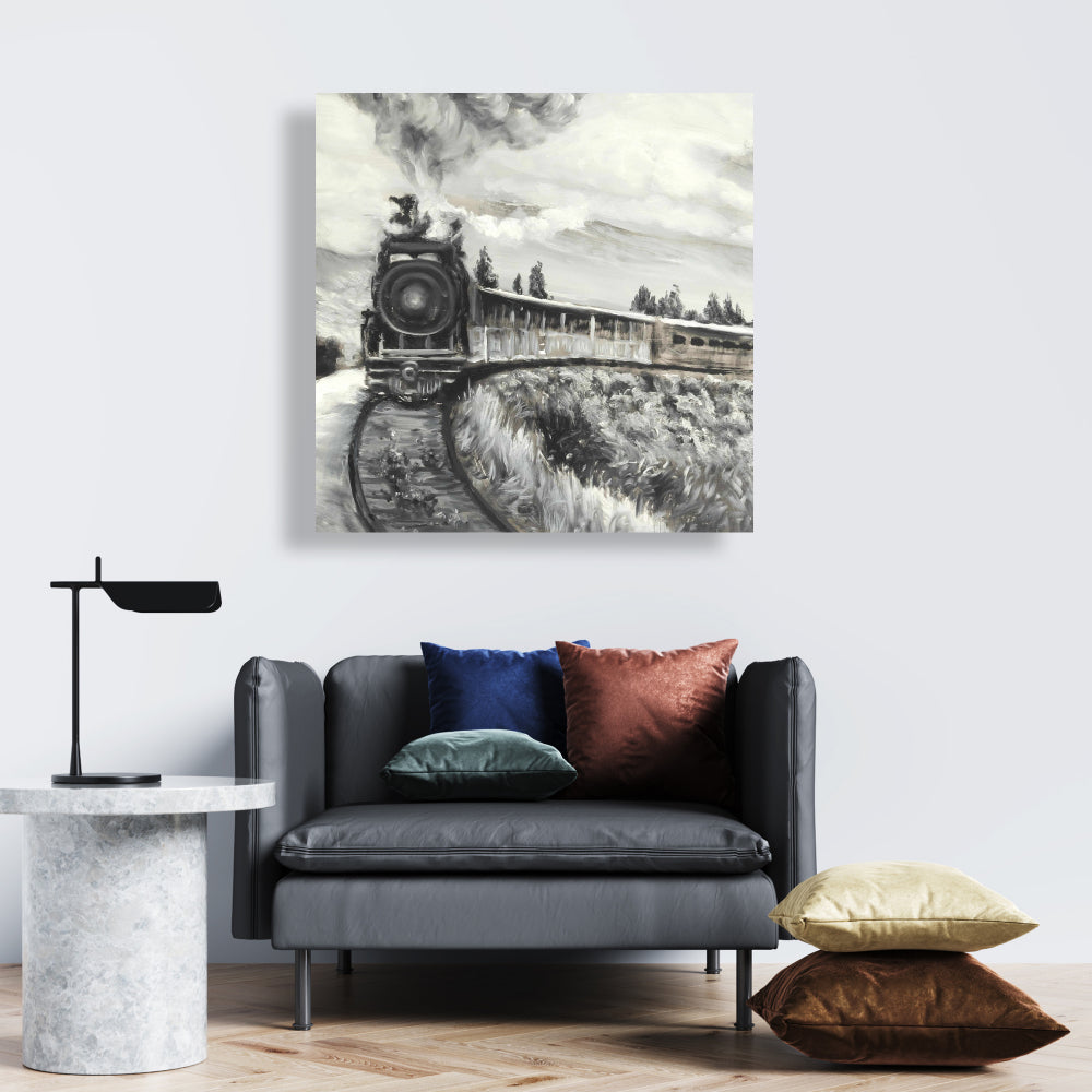 Toile Train à vapeur | Décoration de chambre contemporaine