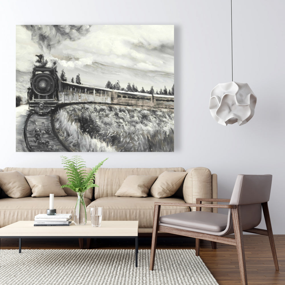 Toile Train à vapeur | Décoration de chambre contemporaine