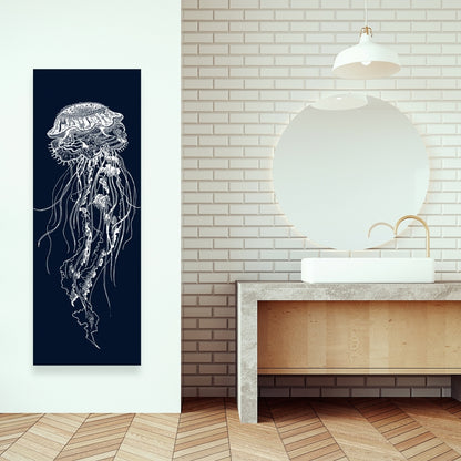 Detailed Jellyfish Canvas | Marine Bedroom Animals Decor