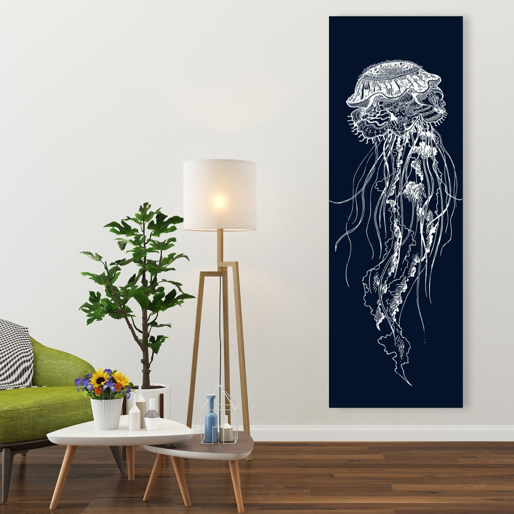 Detailed Jellyfish Canvas | Marine Bedroom Animals Decor