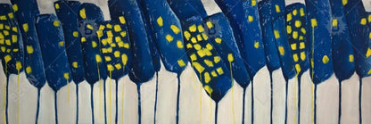 Abstract Blue Flowers Canvas - Contemporary Home Decor Art