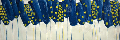 Abstract Blue and Yellow Flowers Canvas | Home Decor Art