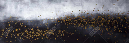 Abstract Gray Bedroom Canvas - Two Shades Gray & Gold Dots Decor