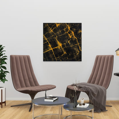 Black and Gold Marble Canvas | Pattern Living Room Decor