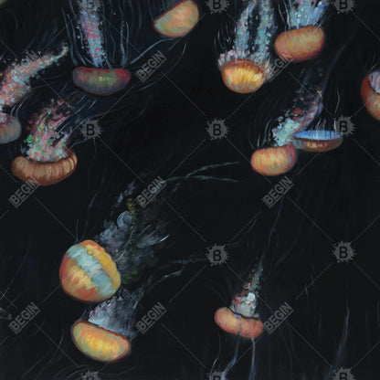 Colorful Jellyfish Canvas | Bedroom Decor | Marine Aquatic Art