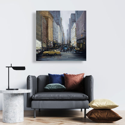 Brown Industrial Cities Canvas - In the City Home Decor Art