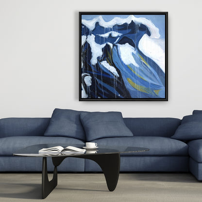 Wave in Motion | Sea Coastal Blue Framed Canvas Decor