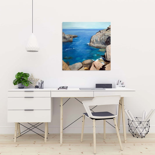 Blue Marine Coastal Canvas | California Coast Home Decor