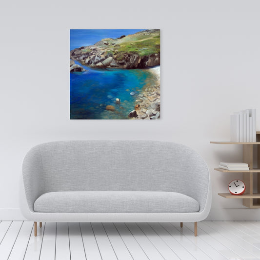 Spanish Coast Marine Blue Canvas - Bedroom Home Decor Art