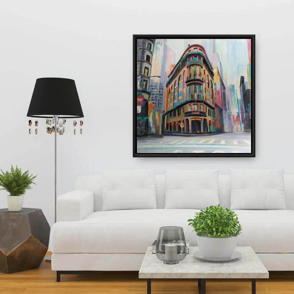 Toile encadrée « Architecture de bâtiment à New York » | Décoration d'intérieur moderne