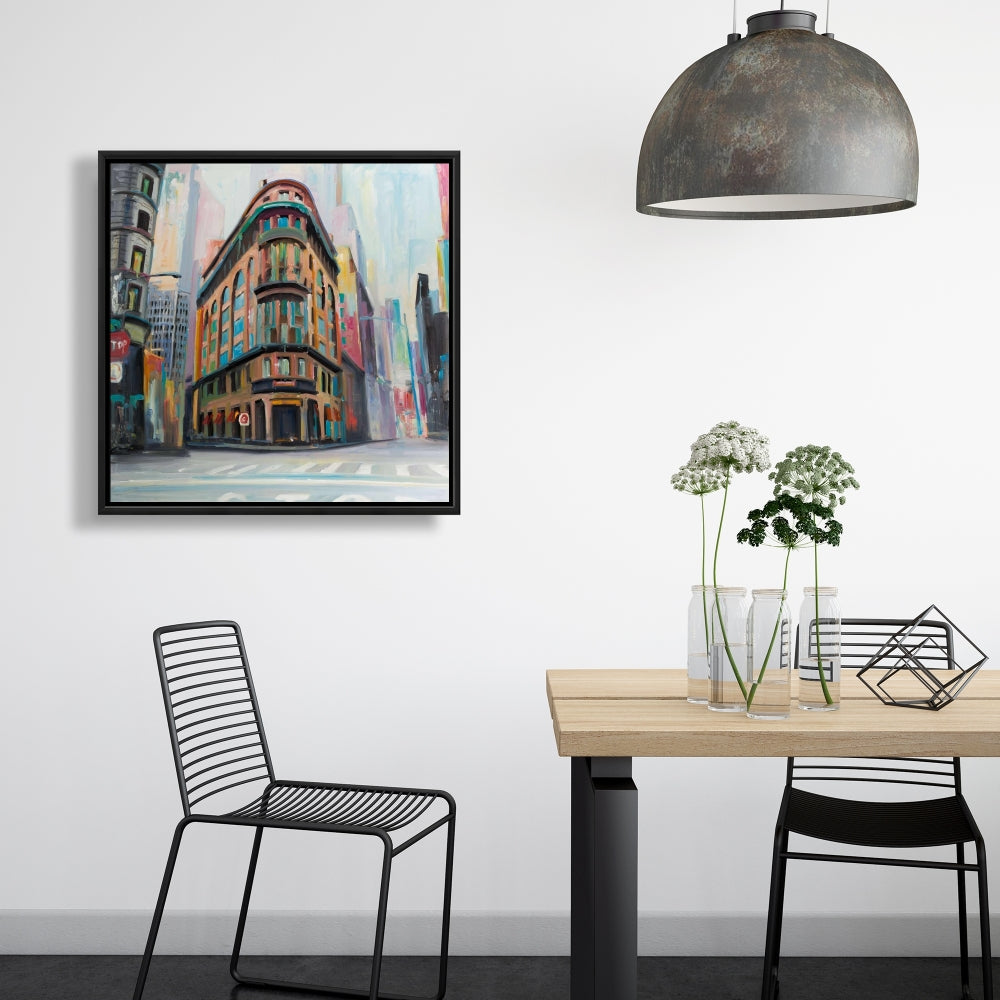 Toile encadrée « Architecture de bâtiment à New York » | Décoration d'intérieur moderne