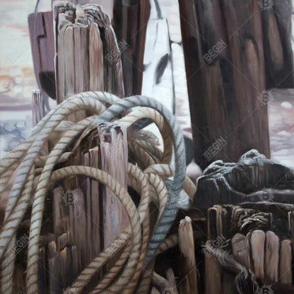 Driftwood Romantic White Canvas - Bedroom Decor Elegance