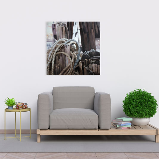 Driftwood Romantic White Canvas - Bedroom Decor Elegance