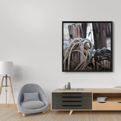 White Romantic Coastal Canvas Driftwood | Home Decor Art