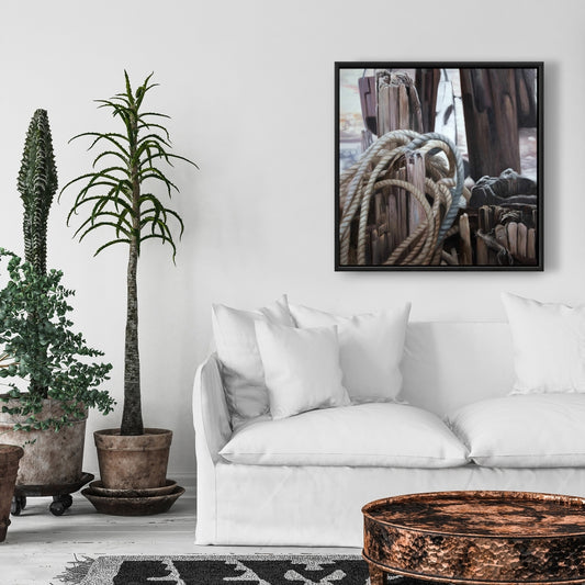 White Romantic Coastal Canvas Driftwood | Home Decor Art