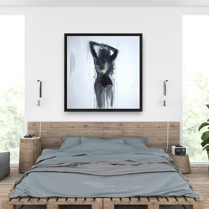 Female Silhouette Black Canvas | Home Decor Framed Art