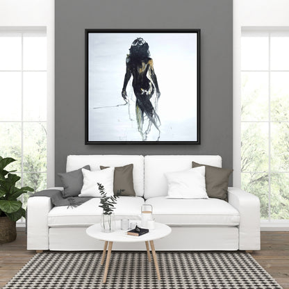 Monochrome Woman Silhouette Canvas | Abstract Home Decor
